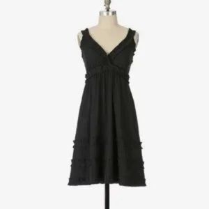 Anthropologie Left Of Center Double Take Ruffled Dress in Black